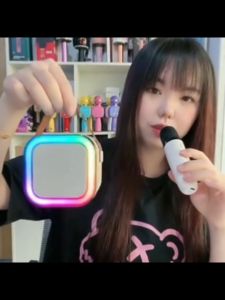 Karaoke  Bluetooth speaker with mic dual microphone Karaoke speaker with 3D Stereo surround LED lights  K12