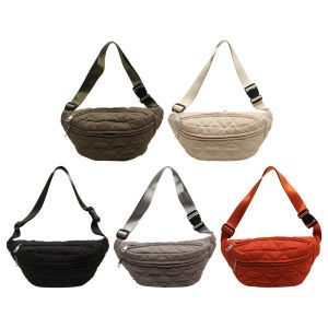 กระเป๋าคาดเอวผ้าควิลท์ทันสมัยสายรัดปรับได้กระเป๋าคาดเอวกระเป๋าเข็มขัดวินเทจมีซิปกระเป๋าท่องเที่ยวกลางแจ้งกระเป๋าสะพายคาดลำตัว