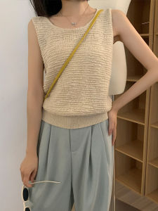 Oatmeal Thin Ice Silk Sleeveless Knitted Tube Top Women Summer New Inner Wear Base Layer Outerwear Vest Breathable Casual