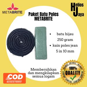 paket 55JH250 paket metabrite batu hijau poles langsol dgn kain poles jean 5 in 10 mm