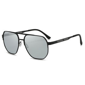 New Trendy Large-Frame Men And Metal Double-Beam Sunshade Cool And Stylish Polarized Sunglasses For Driving 5154
