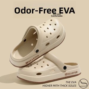 Mens Summer Outdoor Sandals Breathable Anti-slip Deodorant Wear-resistant Hollow-out Design Comfortable EVA Material Slippers