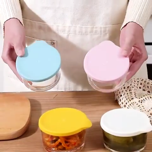 Glass Food Container Sealed Jar 200ml 260ml Storage Box Fridge Organizer Stackable Bekas Makanan