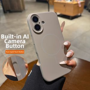 AO.HU | Camera Button Magsafe Liquid Silicone Pure Color iPhone Case