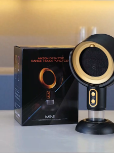 Rechargeable Portable Range Hood Desktop Range Hood with Exhaust Fan Detachable Aluminum Filter Large Oil Collection Cup Portable Kitchen Exhaust Fan for Indoor BBQ Hot Pot