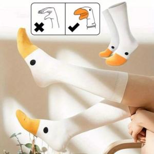 New Funny Goose Duck Printed Socks Fashion Women Cartoon Animal Winter Warm Mid Tube Cotton Sock Sports Creative Casual Sox Gift