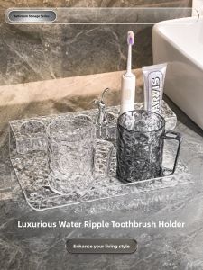 Acrylic Toothbrush Holder Bathroom Luxury Couple Washing Cup Storage Rack Washing Table Aesthetic Dental Paste Stand Organizer