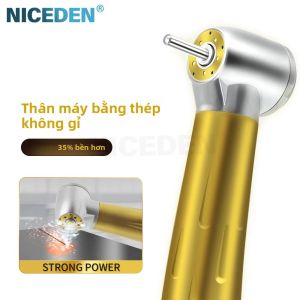 Mũi Khoan Nha Khoa LED Tốc Độ Cao Niceden Tay Cầm Titan Vàng Bạc Đạn Gốm 5 Lỗ Dẫn Nước-không Khí Chống Rơi Bền Bỉ Dùng Trong Nha Khoa