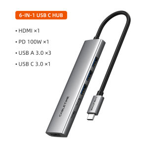 Cabletimes | CABLETIME 6-in-1 USB Type C Hub 4K 60HZ HDMI SD/TF Card Reader PD Fast Charge Adapter for MacBook Pro/Air USB-C Splitter