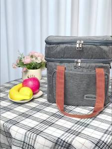 Túi Đựng Đồ Ăn Trưa Cách Nhiệt Dung Tích Lớn Chống Thấm Nước Bền Chất Liệu Polyester Túi Giữ Lạnh Di Động Thích Hợp Cho Văn Phòng Dã Ngoại Phong Cách Anh Quốc Tối Giản Hiện Đại