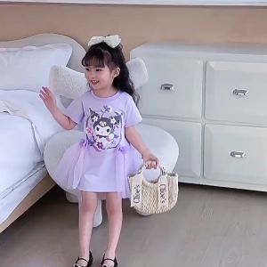[Brandedbaby] 1T-7T Dress Anime Lucu Anak Perempuan Dress Kartun Princess Dress Kuromi Melody Cinnamoroll