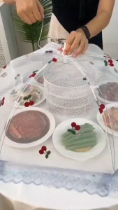 Food Covers 70cm Diameter Reusable Collapsible Mesh Tent Picnic Home Kitchen Dishes Protector Table Cover