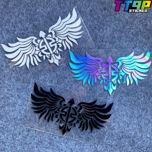 Nhãn Dán Phản Quang Xe Máy Kawasaki Bộ Đề Can Cánh Trang Trí Kính Chắn Gió LOGO KAWASAKI Màu Đen/Bạc/Laser