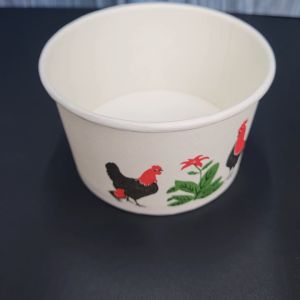 Mangkok kertas ayam 12 oz + Lid / Paper Bowl oz / mangkok kertas Ayam Jago 12 Oz 360 ml + Lid / Tutup Bowl (25 pcs) mangkok premium / mangkok es / mangkok bakso / mangkok tahan panas
