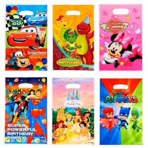 10pcs Cartoon Plastic Goodies Gift Bags | Loot Bags for Party Birthday Baby Shower & Door Gifts