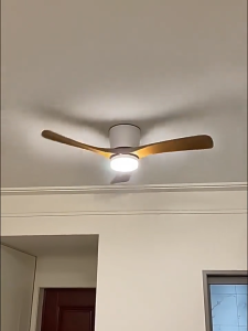 【JuMei】พัดลมเพดานแบบเรียบง่าย ลมแรง พร้อมรีโมทคอนโทรล พัดลมเพดานแบบใบพัดไม้เนื้อแข็งสไตล์ญี่ปุ่น ceiling fan lights