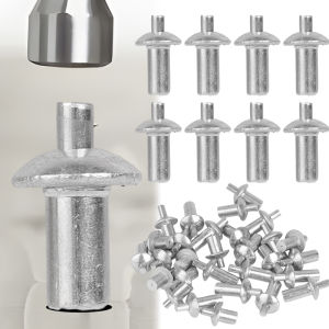 100PCS Aluminium Round Head Rivet Set Rivets Percussion Expansion Aluminum nail Head Screws Fasteners Hardware Fixing Tool