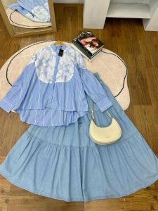 setelan rok jeans mix renda bordir carla batoo by sisterdiva