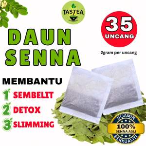Borong 50 Uncang 2g - Teh Daun Senna Asli 100% - Original Sanna Tea - original daun senna - Teh Daun Jati Cina Maki - uncang 2g - Detox tea