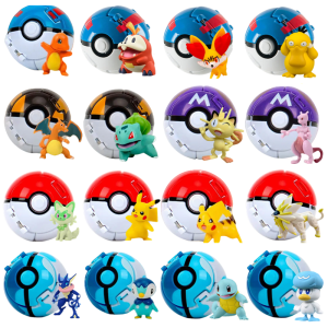 Takara Tomy | Pokemon Elf Ball Figure Pikachu Charizard Blastoise Mewtwo Pocket Monster Variant Pokeball Deformation Toys Action Model Gift