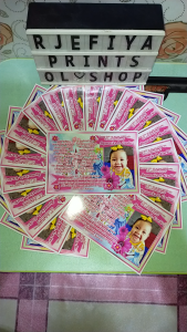 CINDERELLA Invitation (FreeLayout) 3r size party birthday christening baptism baby kids girls