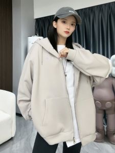 Spring & Fall Hooded Sweatshirt Female New Arrival Fashion Lazy Plaid Design Elegant Minority All-Match Casual Coat Top Tide