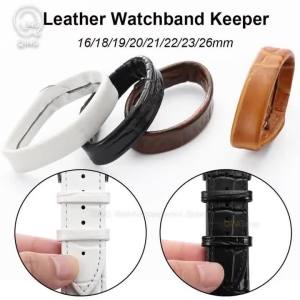 2/4/6pcs Leather Watchband Keeper Ring 12/14/16/18/19/20/21/22/23/26mm Watch Strap Loop Retainer Black Brown Locker Rings Holder