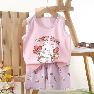 Tagkita | Cotton Casual Sporty Childrens Sleeveless Short Pants Set