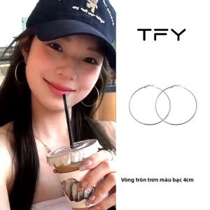 TFY | Bông Tai Bạc Thời Trang Đẹp Mắt Hình Vòng Lớn