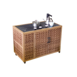 New 2023 Small Sized Portable Casual Balcony Tea Table New Chinese Style Resistant to Sunlight with Storage Tea Water Cabinet