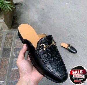 Giày sục vân gai mác vàng giày dự tiệc nam Hàng kĩ mã G9 đặt lùi 1 size