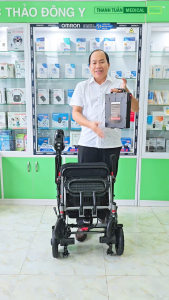 🦼SIÊU RẺ - Xe Lăn Điện Gấp Gọn 1 Chạm SIÊU NHẸ Lucass XE-126 - Quà tặng Ông Bà Cha Mẹ Bh chính hãng 1 năm