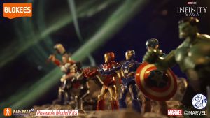 BLOKEES Marvel Infinity Saga Blind Box (1 PCS) IRONMAN CAPTAIN AMERICA BLACK PANTHER HULK LOKI THOR Action Toys Figure Koleksi Mainan