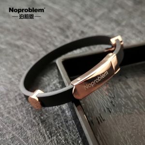 Black Tech Negative Ion Energy Magnet Health Anti-Radiation Sport Silicone Bracelet Fitness Fan Goods Basketball Ring/Bracelet