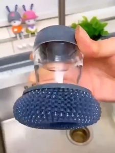 Bàn chải cọ xoong nồi cọ bếp cọ rửa bát đĩa có bình đựng xà phòng