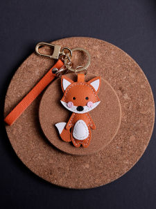 [Hidden Things] Little Fox Handbag Pendant Genuine Leather Car Keychain Hanging Doll Fancy Girl Small Decoration
