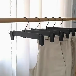 10pcs/set High Quality Non Slip Plastic Pants Hanger with Clip Seamless Skirt Hanger