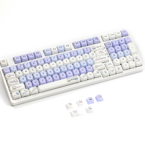 Cat mechanical keyboard keycaps with cartoon design durable keyboard accessory suitable for all mechanical keyboards