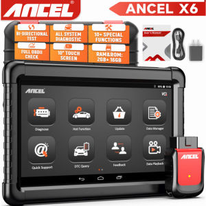 ANCEL X6 Bluetooth Wireless Scanner OBD2 Scanner Alat Diagnostik Sistem Lengkap Alat Diagnosis Kode Kesalahan Mobil ODB2 Scanner Pembaca Kode Alat Pindai Alat Pindai OBD 2 Scanner Alat Diagnostik Mobil ECU Reset