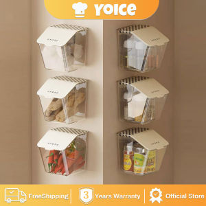 Yoice Ginger and Garlic Storage Basket Kitchen Fresh-Keeping Chili Storage Box Punch-Free Wall-Mounted Household Scallion Ginger And Garlic Storage Household Rack Dried Fruit Wall-mounted