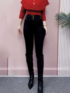 High Waist Elastic Slim Fit Denim Jeans Womens Early Spring New plus Size Big Code Slimming Hip Covering Nine Points Pencil Pants