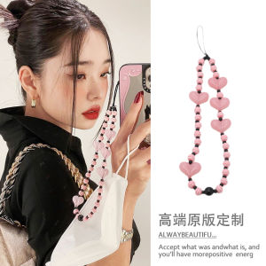 Short Phone Chain Beads Sungsizye Pink Heart Love Charm Bracelet Mobile Accessory Digital Parts And Accessories