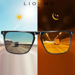 Thương Hiệu Đinh Tán Vuông Photochromic Kính Mát Nam Phân Cực Nữ Lái Xe Kính Chống Nắng Ngày Đêm Chống Chói Zonnebril Heren
