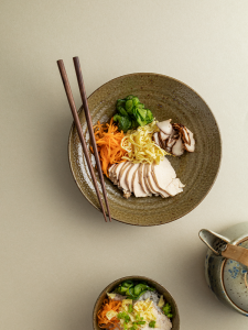 Bát Sâu Gốm Sứ Màu Xanh Gỗ Nông Sáng Tạo 8 Inch Bát Lớn Dùng Trong Gia Đình Bát Đựng Mì Lạnh Bát Đựng Súp Bát Đựng Thức Ăn Trưa