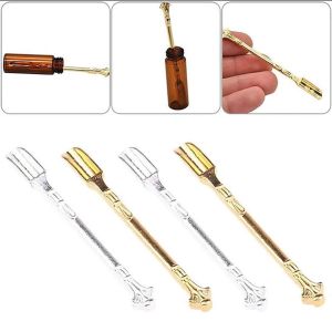 【On Sale】Mini Stainless Steel Medicine Bottle Coffee Stirring Spoon Vintage Metal Spoon with Ring Novelty Design Gold Tableware Ornament