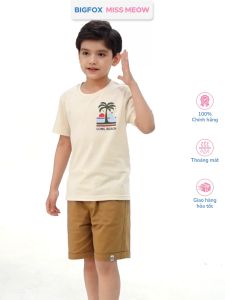 [Áo cộc tay BT 02 311] Áo bé trai Bigfox Miss Meow mùa hè chất cotton size đại cộc tay in đẹp cỡ 37911 tuổi 30kg 40kg