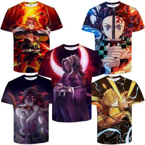 Bandai | Demon Slayer Anime Clothes (Mens) Short Sleeve T-shirt Spring/Summer Outfit Middle School Teen Kids Trendy T-shirt Top