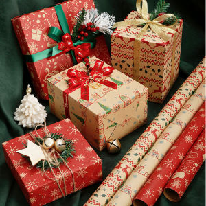 YESPERY 70X50CM Christmas Gift Wrapper Kraft Paper Present Coated Paper
