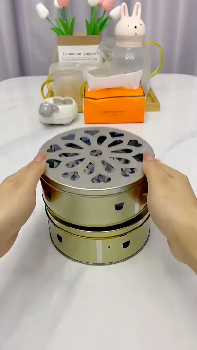 Mosquito Coil Holder Coil Incense Burner With Mesh Stand Camping Garden.jh