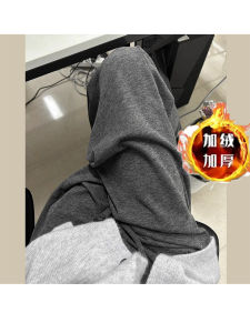 Oatmeal Colored Casual Loose Womens Sweatpants Slimming Effect Spring Fashion plus Size Comfortable Breathable Cotton Blend